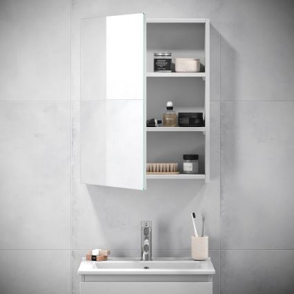 BATH DELUXE 02-050-63-01-01 - Badezimmer-Spiegelschrank KENWOOD 65x50 cm mattweiß