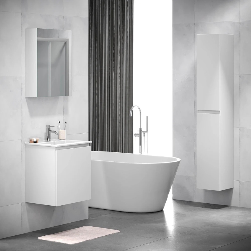 BATH DELUXE 02-050-63-01-01 - Badezimmer-Spiegelschrank KENWOOD 65x50 cm mattweiß