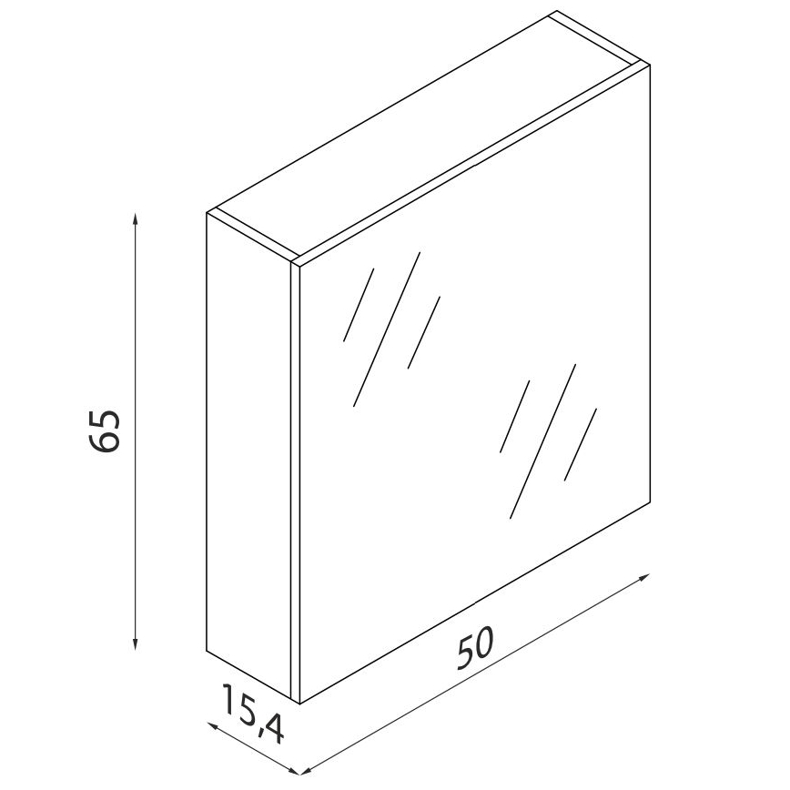 BATH DELUXE 02-050-63-01-01 - Badezimmer-Spiegelschrank KENWOOD 65x50 cm mattweiß
