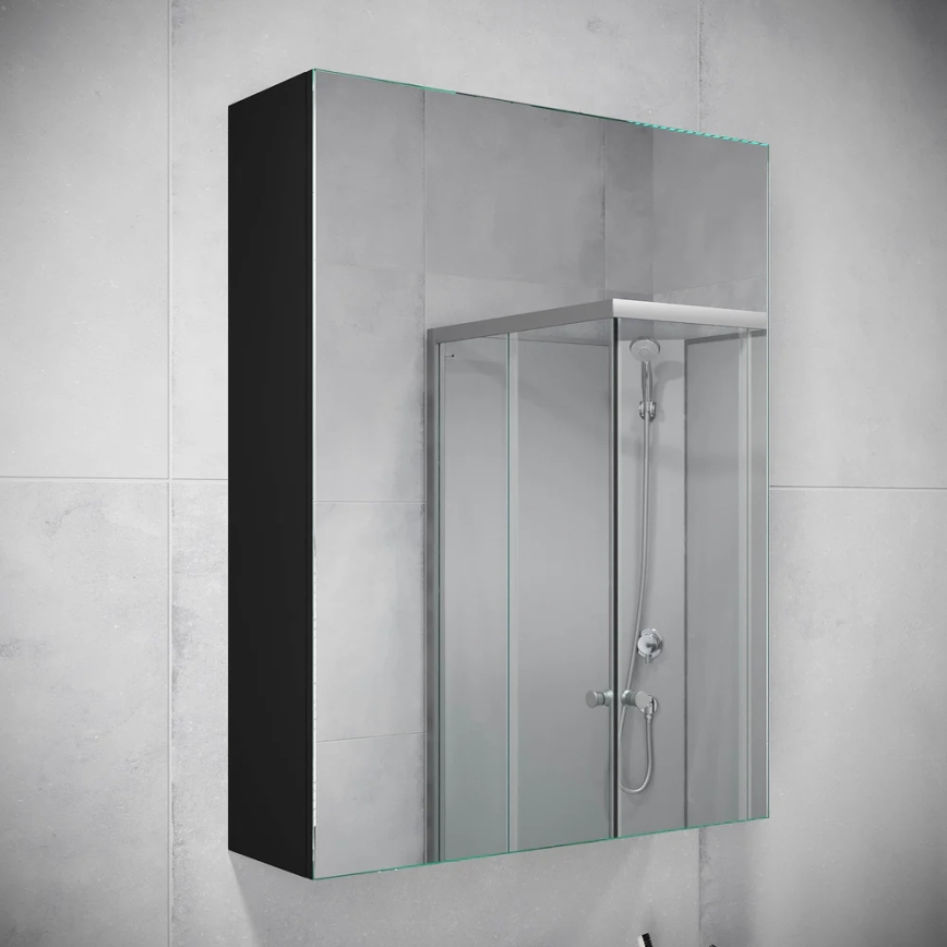 BATH DELUXE 02-050-63-02-01 - Badezimmer-Spiegelschrank KENWOOD 65x50 cm matt schwarz