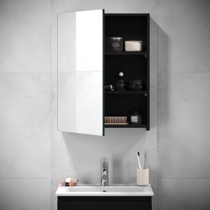 BATH DELUXE 02-050-63-02-01 - Badezimmer-Spiegelschrank KENWOOD 65x50 cm matt schwarz