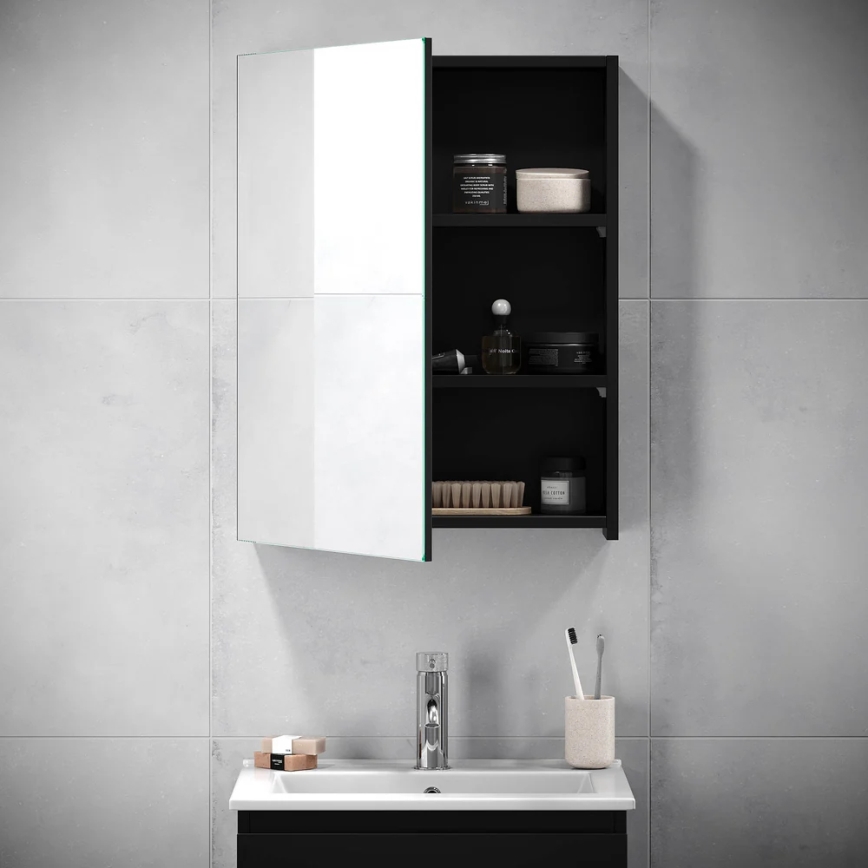BATH DELUXE 02-050-63-02-01 - Badezimmer-Spiegelschrank KENWOOD 65x50 cm matt schwarz