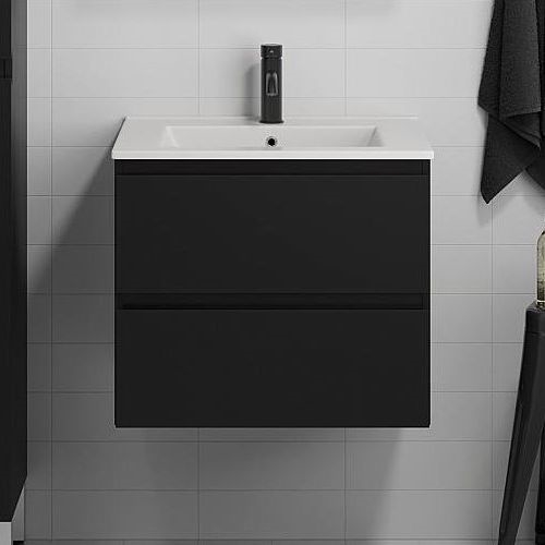 BATH DELUXE 03-060-63-02-01 - Armadietto da bagno con lavandino KENWOOD 61 cm opaco nero