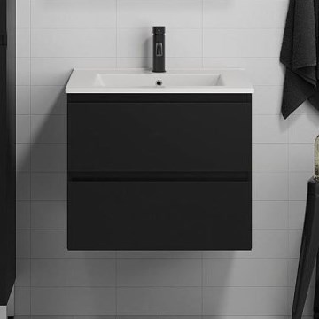 BATH DELUXE 03-060-63-02-01 - Meuble de salle de bain avec vasque KENWOOD 61 cm mat noir