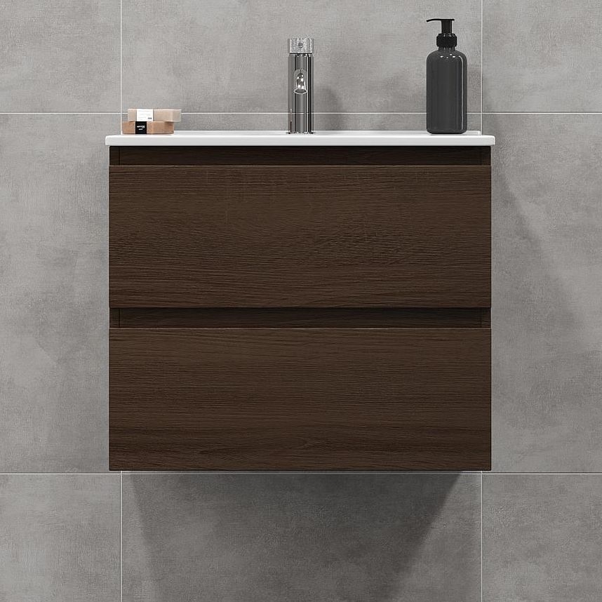 BATH DELUXE 03-060-64-84-01 - Armadietto da bagno con lavandino KENWOOD 61 cm noce