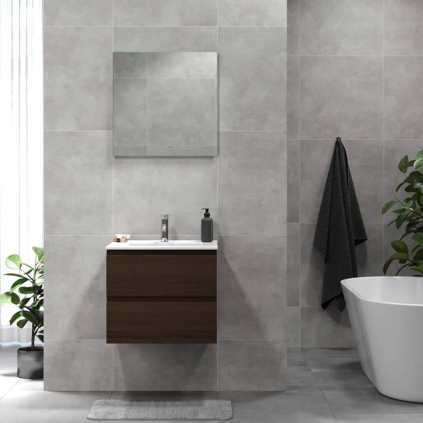 BATH DELUXE 03-060-64-84-01 - Armadietto da bagno con lavandino KENWOOD 61 cm noce