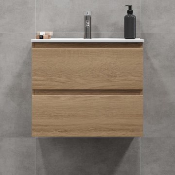 BATH DELUXE 03-060-64-86-01 - Meuble de salle de bain avec vasque KENWOOD 61 cm chêne