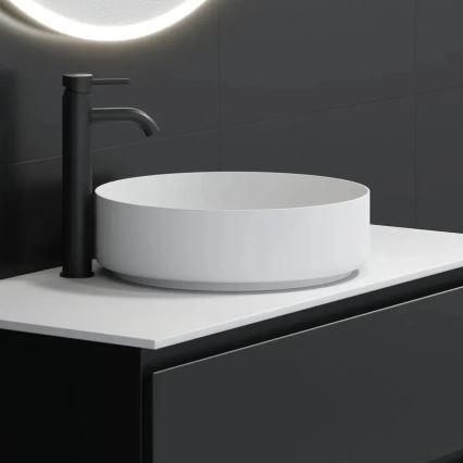 BATH DELUXE 06-040-16-01-00 - Lavabo da appoggio LJORDAL Ø 40 cm acciaio inossidabile/bianco opaco