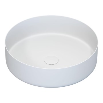 BATH DELUXE 06-040-16-01-00 - Lavabo da appoggio LJORDAL Ø 40 cm acciaio inossidabile/bianco opaco