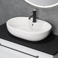 BATH DELUXE 06-060-08-11-00 - Lavabo da appoggio TROMSO 59,5x41 cm ceramica/bianco lucido