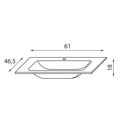 BATH DELUXE 06-060-60-11-01 - Einbauwaschbecken CHICAGO 61x46,5 cm glänzend weiß