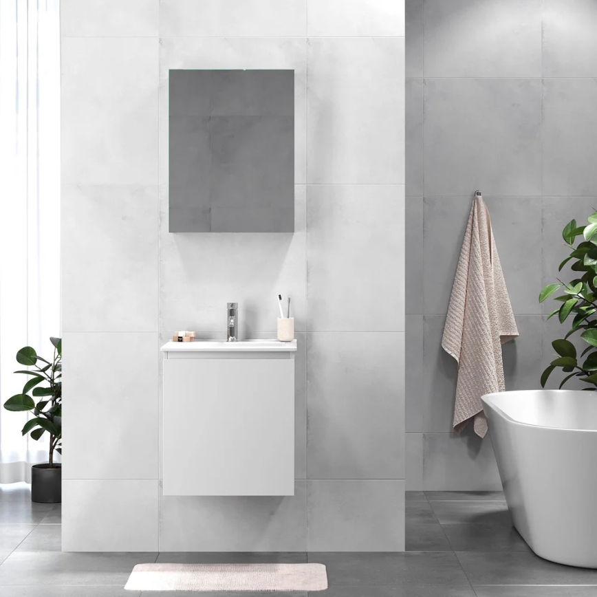 BATH DELUXE 09-050-63-01-01 - Armadietto da bagno con lavandino KENWOOD 51 cm bianco opaco