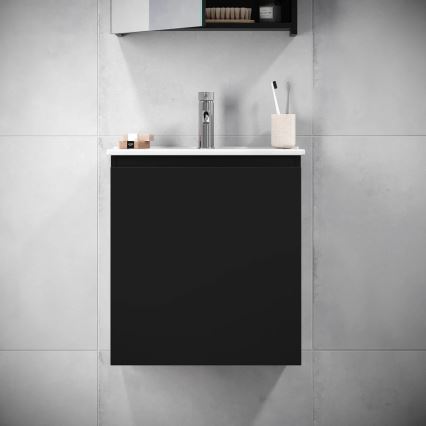 BATH DELUXE 09-050-63-02-01 - Badezimmerschrank mit Waschbecken KENWOOD 51 cm matt schwarz