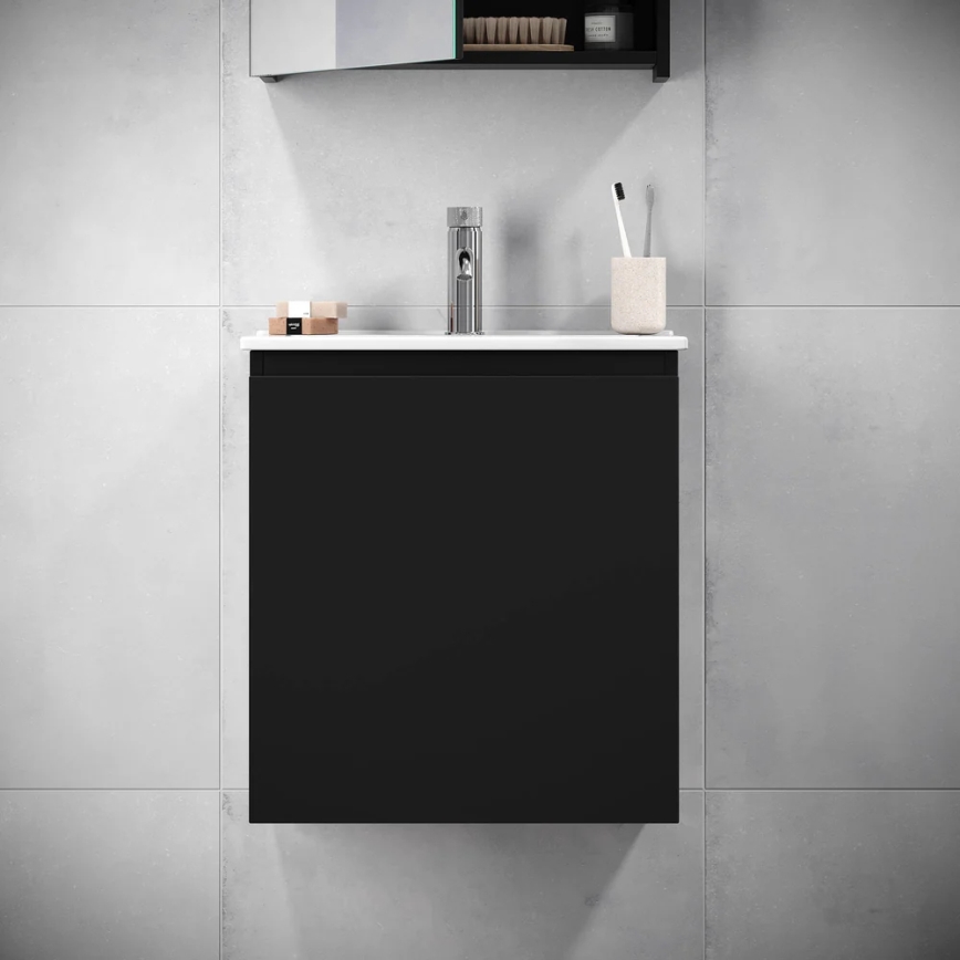 BATH DELUXE 09-050-63-02-01 - Badezimmerschrank mit Waschbecken KENWOOD 51 cm matt schwarz
