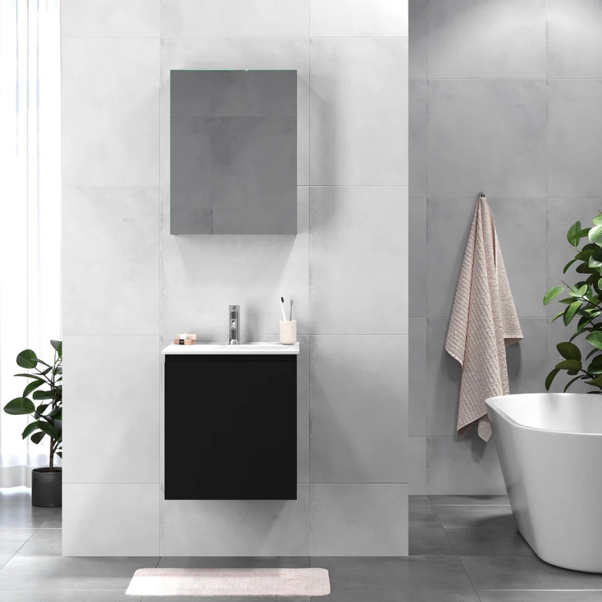 BATH DELUXE 09-050-63-02-01 - Badezimmerschrank mit Waschbecken KENWOOD 51 cm matt schwarz