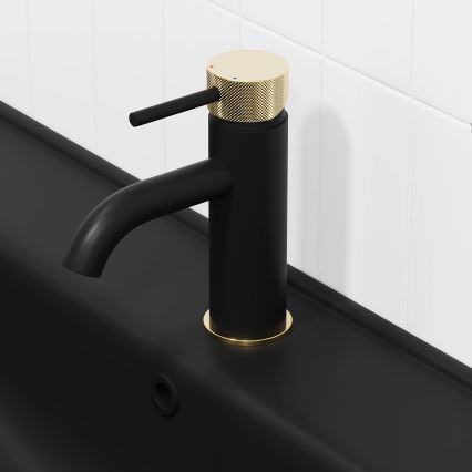 BATH DELUXE 28-005-03-72-00 - Rubinetto del lavandino ANHOLT 15,6 cm nero/ottone