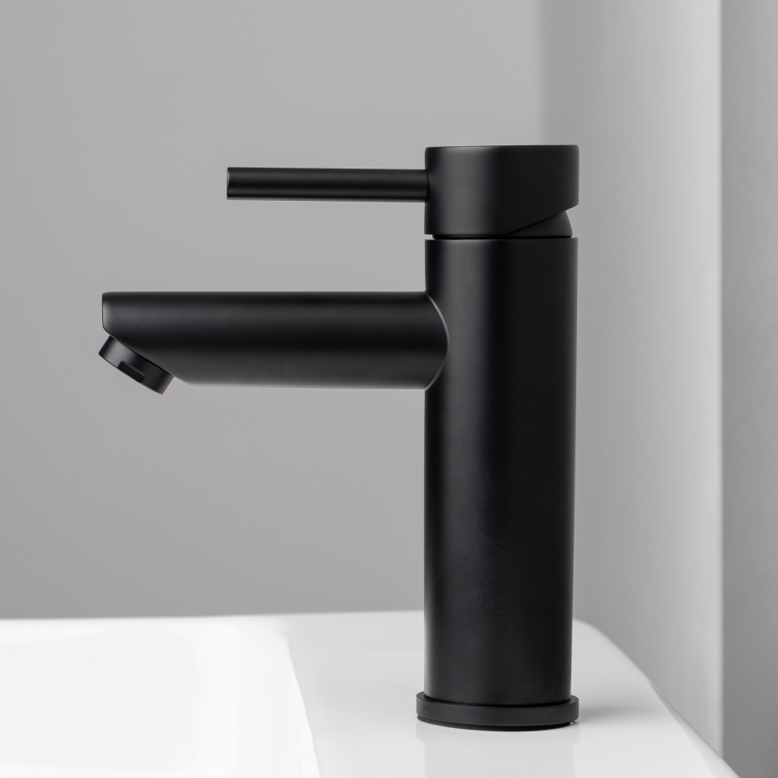BATH DELUXE 28-017-03-02-02 - Robinet de lavabo RINGSTED 17,8 cm mat noir