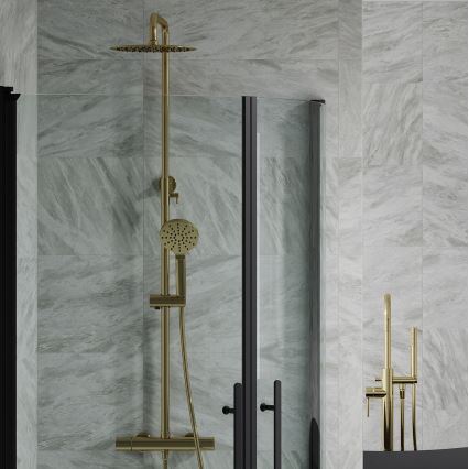 BATH DELUXE 31-120-05-70-00 - Colonnes de douche avec robinet thermostatique DRAGOR brossé laiton
