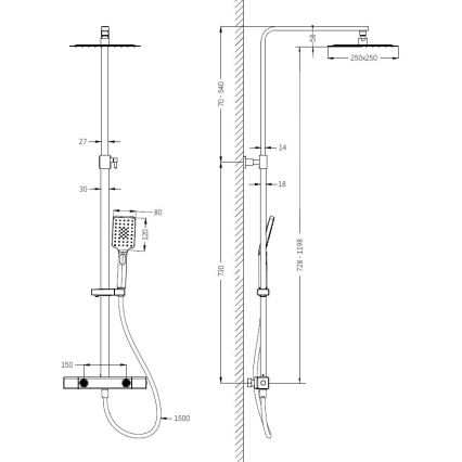 BATH DELUXE 31-120-06-01-00 - Duschgarnitur mit Thermostatarmatur NAESBY mattweiß