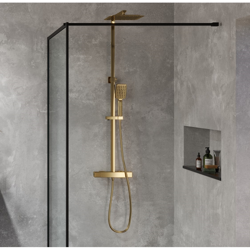 BATH DELUXE 31-120-06-70-00 - Set doccia con rubinetto termostatico NAESBY pettinato ottone