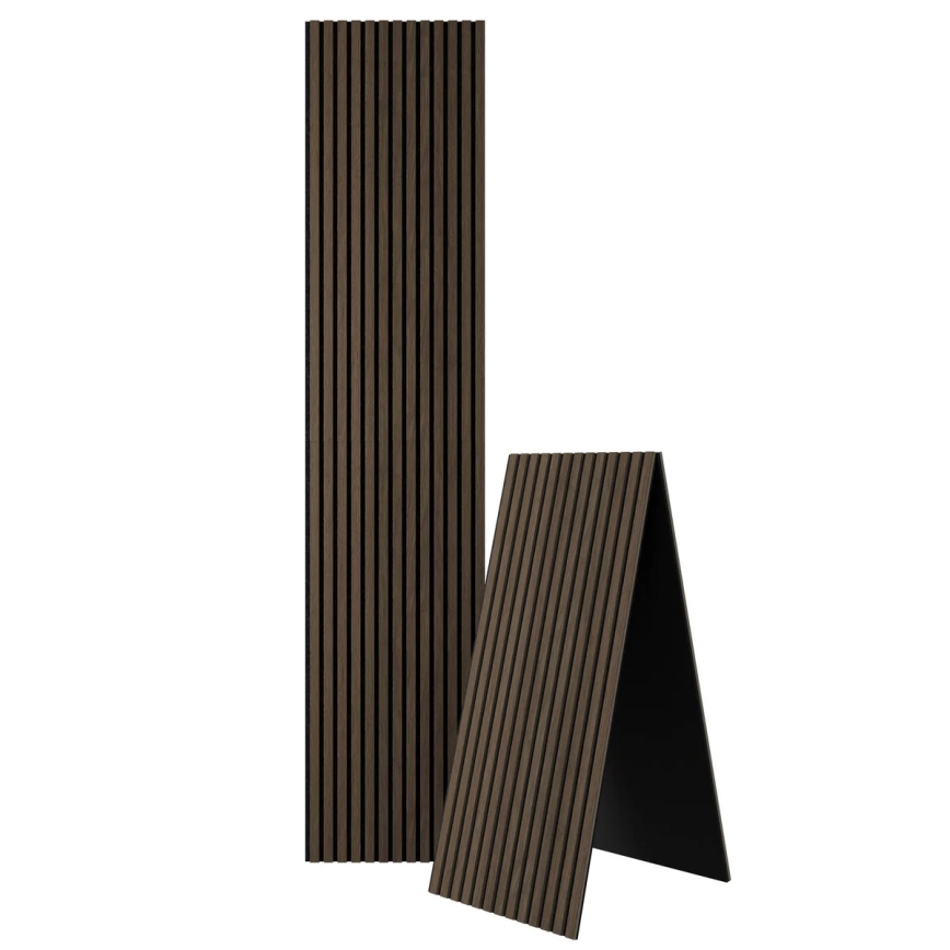 BATH DELUXE 54-240-11-84-12 - SET 4x Akustik-Wandpaneel VASALUND 240x52 cm Walnuss