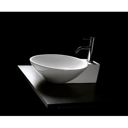 Bathco 0028 - Aufsatzwaschbecken BAYONA 42x50,5 cm Porzellan/weiß