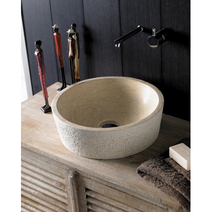 Bathco 00307 - Vasque à poser DUAL Ø 40,5 cm pierre/beige