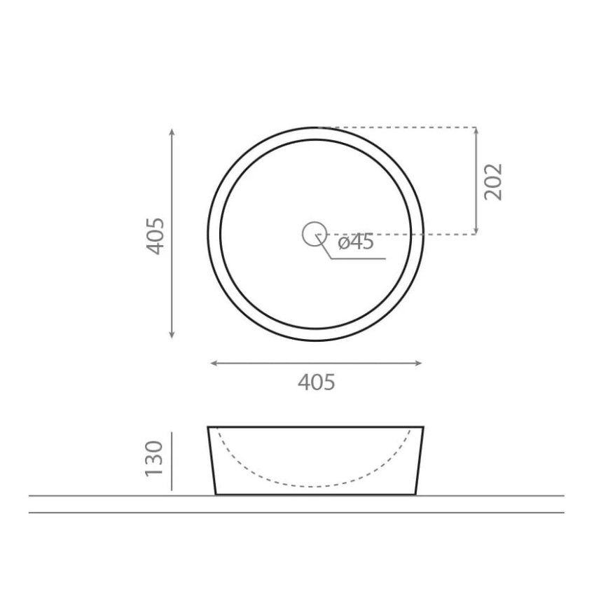 Bathco 00308 - Lavabo da appoggio DUAL Ø 40,5 cm pietra/grigio