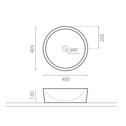 Bathco 00308 - Vasque à poser DUAL Ø 40,5 cm, pierre/gris