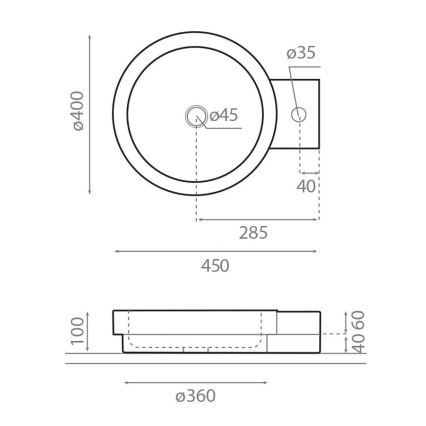 Bathco 00338 - Aufsatzwaschbecken ICONO 40x45 cm Stein/Beige