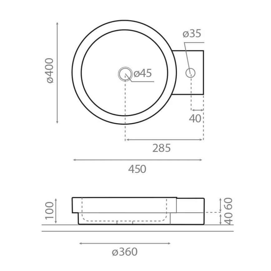 Bathco 00338 - Lavabo da appoggio ICONO 40x45 cm pietra/beige