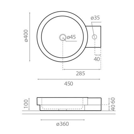 Bathco 00339 - Lavabo da appoggio ICONO 40x45 cm pietra/grigio