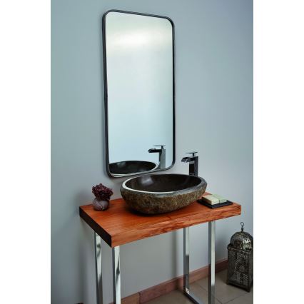 Bathco 00393 - Lavabo à poser RIO 52x47 cm pierre/gris