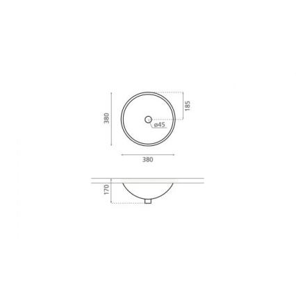 Bathco 0052 - Vasque encastrée CERDENA Ø 38 cm porcelaine/blanche