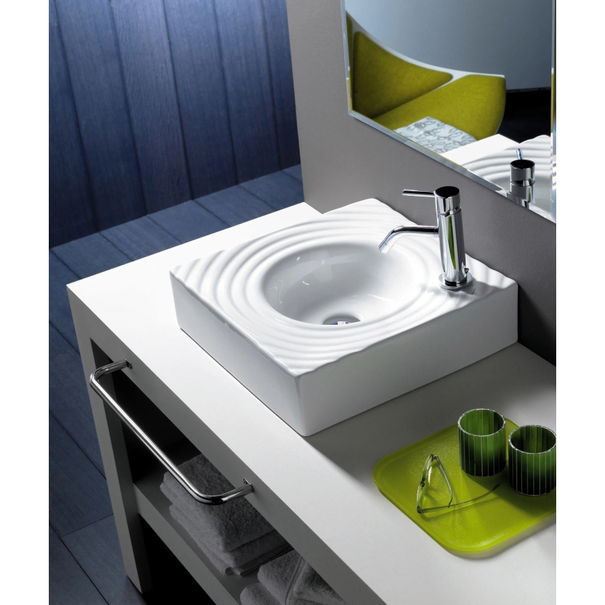 Bathco 0081 - Vasque à poser GOTA 45x45 cm porcelaine/blanc