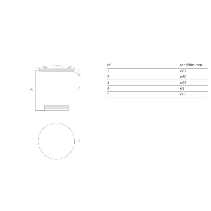 Bathco 0212MT- Bonde de lavabo sans trop-plein clic-clac Ø 6 cm chrome brillant / blanc mat