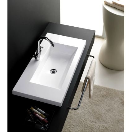 Bathco 0515 - Lavabo encastré COLLOTO 100 x 40 cm résine/blanc