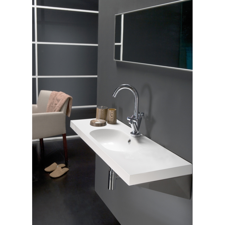 Bathco 0516 - Lavabo da incasso ICE 60x35 cm resina/bianco