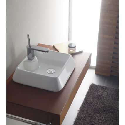 Bathco 4003 - Aufsatzwaschbecken GALICIA 40x40 cm Porzellan/weiß