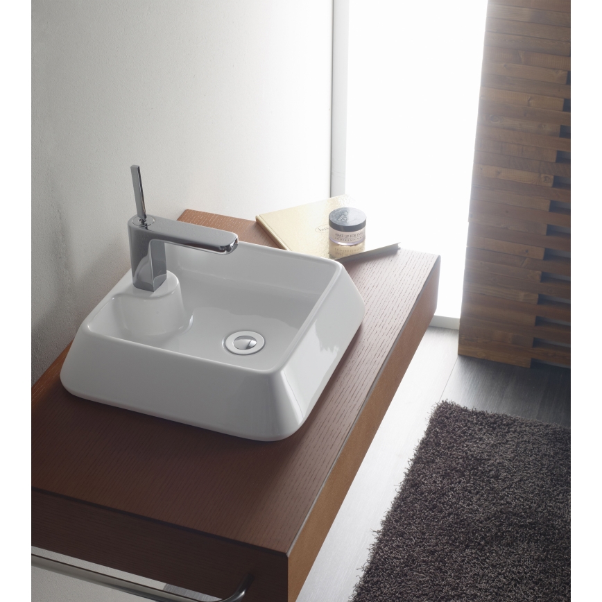 Bathco 4003 - Aufsatzwaschbecken GALICIA 40x40 cm Porzellan/weiß