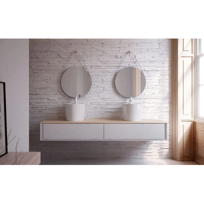 Bathco 4057 - Lavabo da appoggio FLORENCIA Ø 42 cm porcellana/bianco