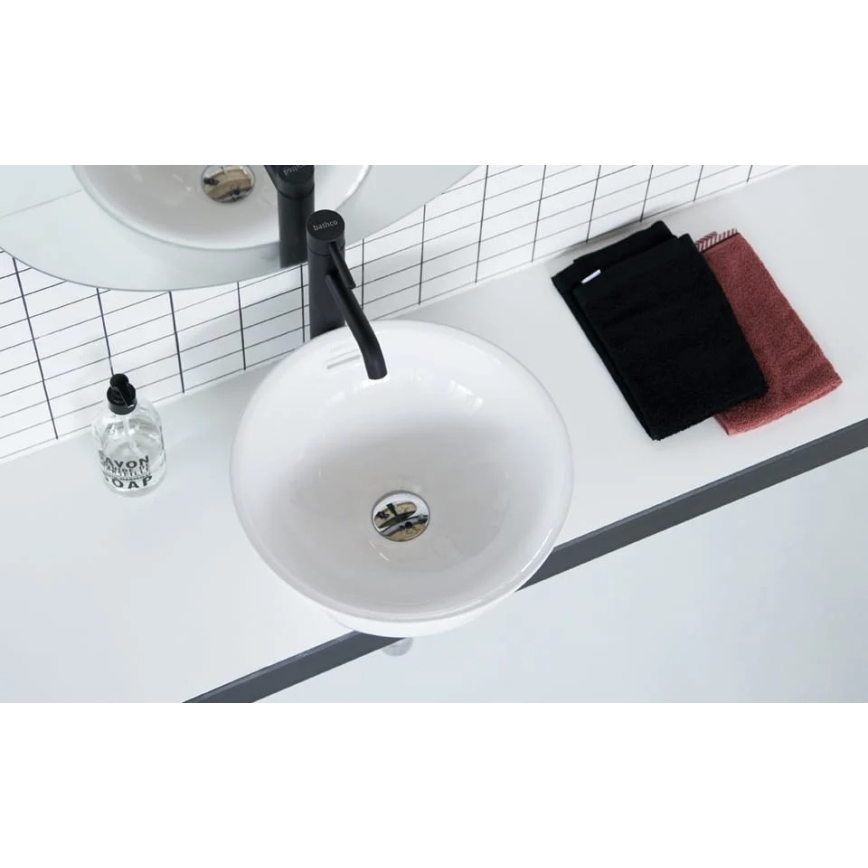 Bathco 4131 - Lavabo da appoggio BARI Ø 37 cm porcellana/bianco