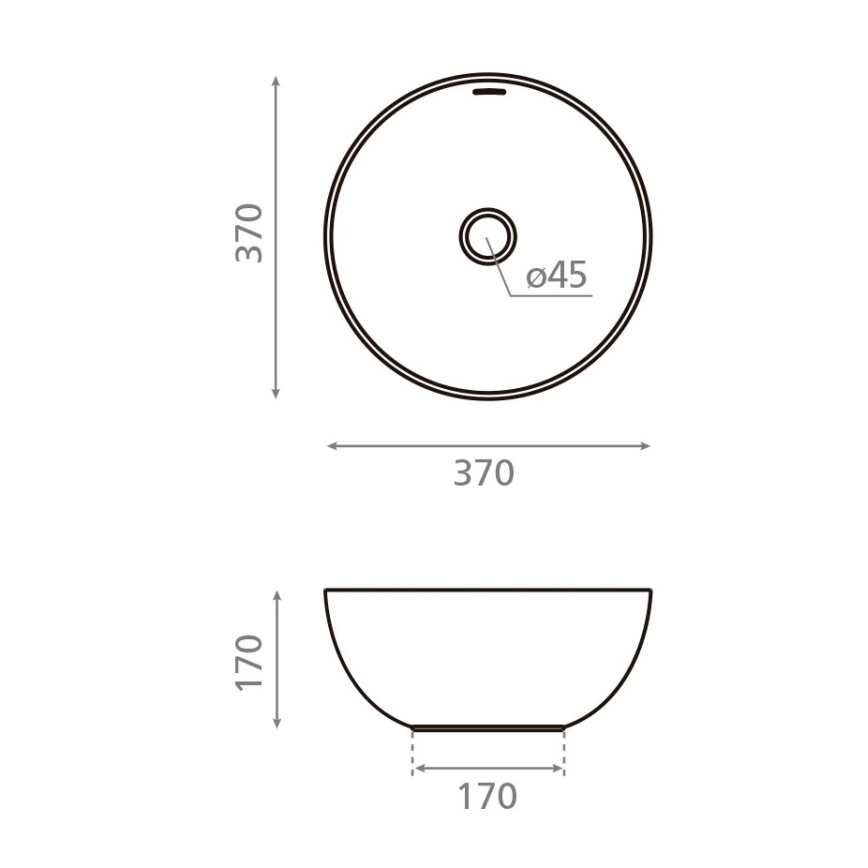 Bathco 4131 - Lavabo da appoggio BARI Ø 37 cm porcellana/bianco