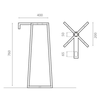Bathco 8216 - Untergestell für Waschbecken VOLTA 76x40 cm Stahl/hochglänzender Chrom