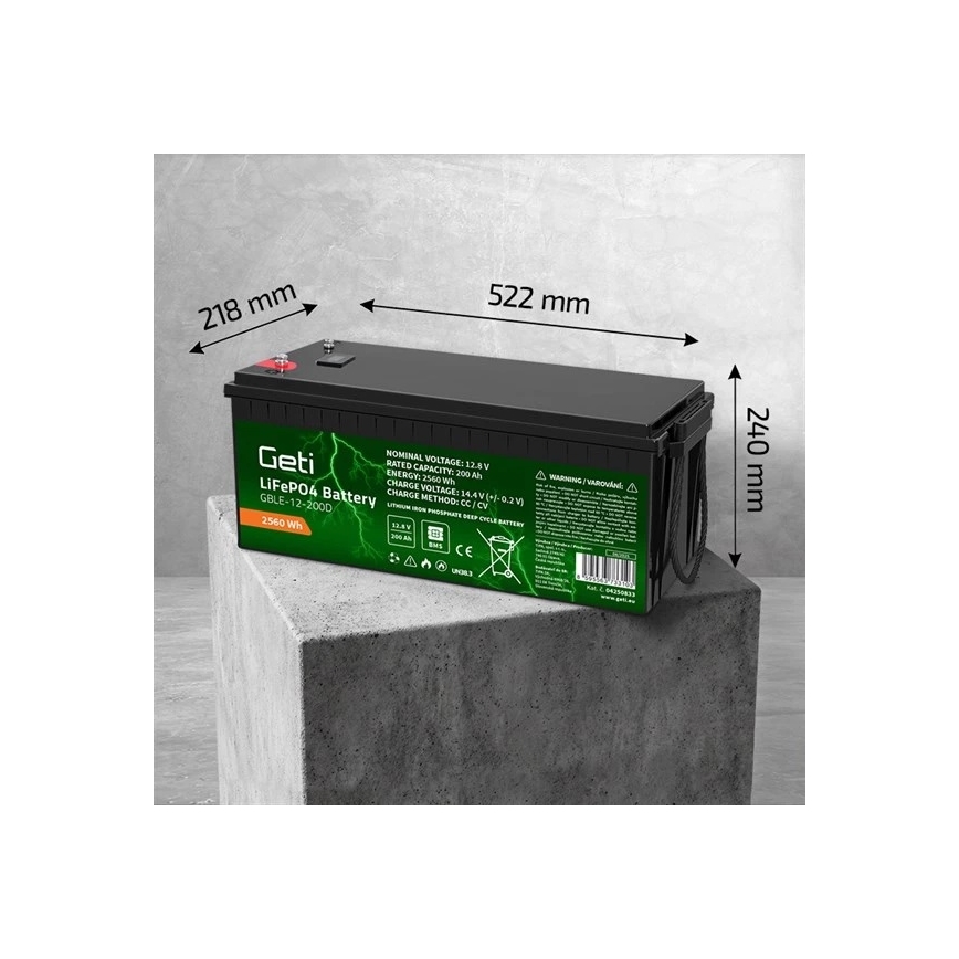 Batterie LiFePO4 12,8 V / 200 Ah