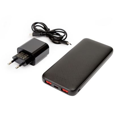 Batterie portative 10000 mAh + Adaptateur 20W Power Delivery + USB-C/USB-C câble 1m noir