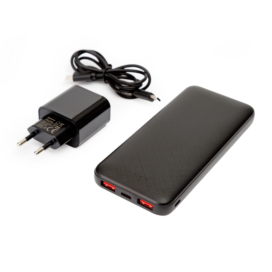 Batterie portative 10000 mAh + Adaptateur 20W Power Delivery + USB-C/USB-C câble 1m noir