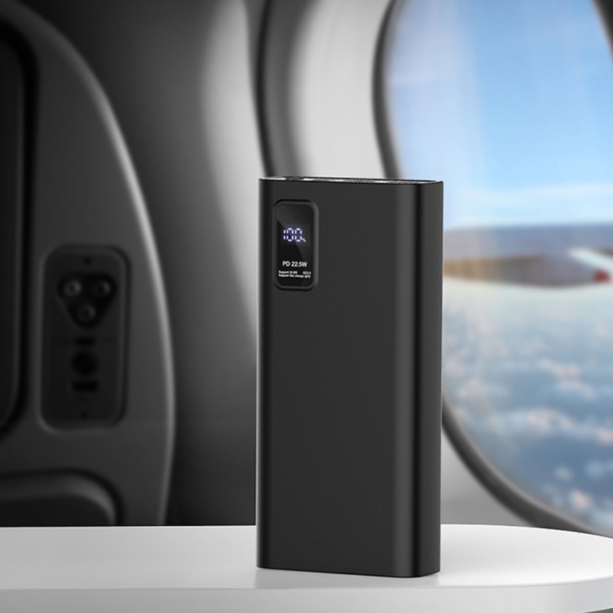 Batterie portative avec affichage LED Power Delivery 20000 mAh 3,7V noire