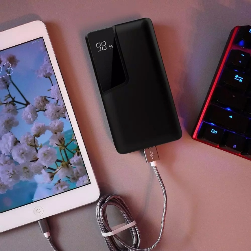 Batterie portative avec écran 10000mAh/3,7V noire