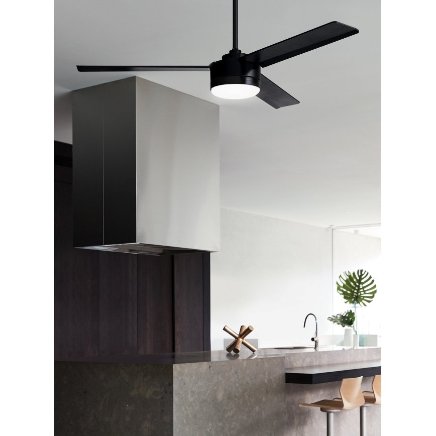 BAYSIDE 213033 - LED-Deckenventilator LAGOON GX53/17W/230V schwarz + Fernbedienung